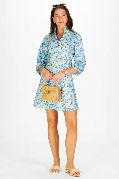 Duffield Lane Ellison Dress In Blue Watercolor Meadow