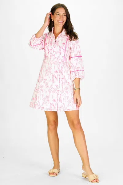 Duffield Lane Ellison Dress In Pink Floral Toile