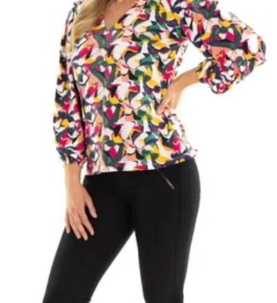 Duffield Lane Farrah Top In Party Print