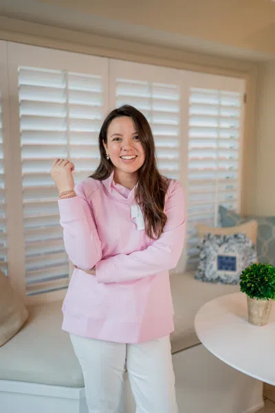 Duffield Lane Finley Funnel Neck In Pirouette Pink