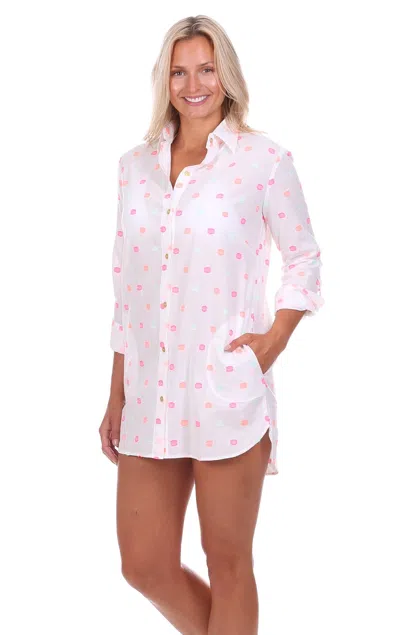 Duffield Lane Flagler Coverup In Bright Polka Dot In Multi