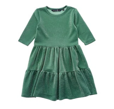 Duffield Lane Kids' Girl's Ashton Dress In Green Shimmer