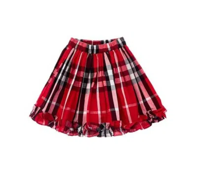 Duffield Lane Kids' Girl's Blitzen Skirt In Red Plaid
