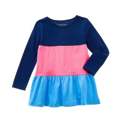 Duffield Lane Kids' Girl's Callie Tunic Fall Top In Colorblock In Blue