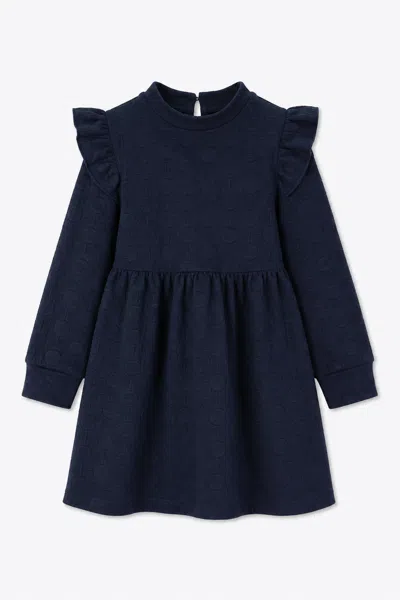 Duffield Lane Kids' Girls Aaliyah Dress In Navy Polka Dot