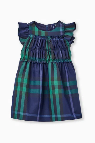Duffield Lane Kids' Girls Anya Dress In Navy Plaid