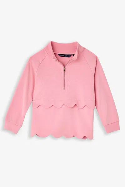 Duffield Lane Kids' Girls Breslin Quarter Zip In Blush Pink Supersoft