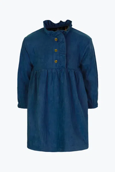 Duffield Lane Kids' Girls Dasher Dress In Blue Suede