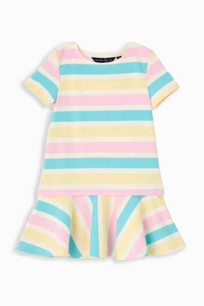 Duffield Lane Kids' Girls French Terry Harlan Dress In Pastel Stripe