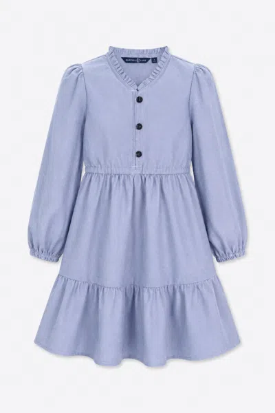 Duffield Lane Kids' Girls Jacqueline Dress In Chambray Oxford