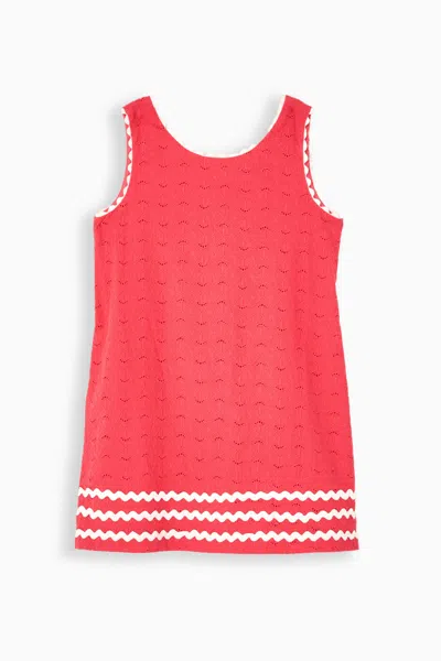 Duffield Lane Kids' Girls Libby Dress In Teaberry Eyelet