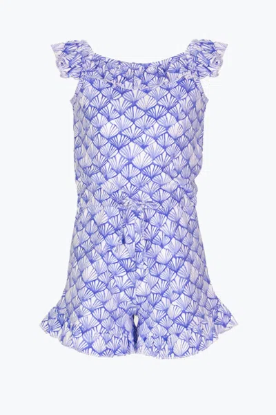 Duffield Lane Kids' Girls Reagan Romper In Dazzling Shells