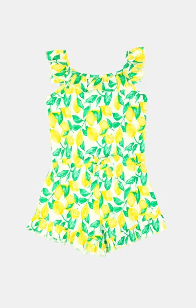 Duffield Lane Kids' Girls Reagan Romper In Lemonade