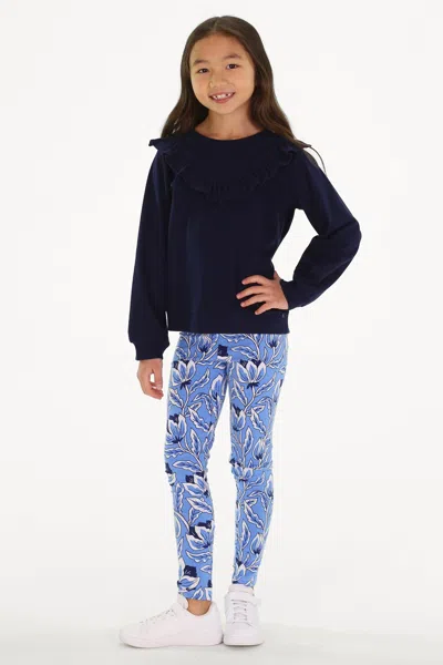 Duffield Lane Kids' Girls Rue Pullover In Supersoft Navy