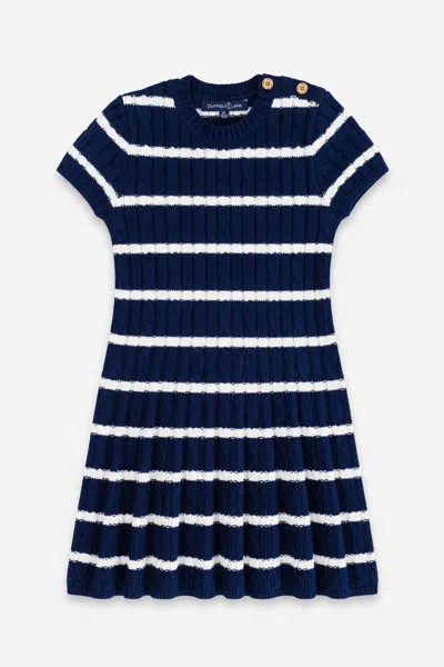 Duffield Lane Kids' Girls Short Sleeve Sweater Dress In Blue