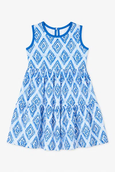 Duffield Lane Kids' Girls Solar Stretch Harriet Dress In Blue
