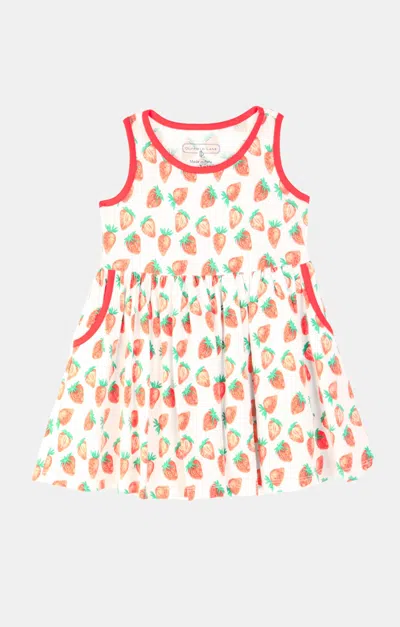 Duffield Lane Kids' Girls Tawny Twirl Dress In Strawberry Fields