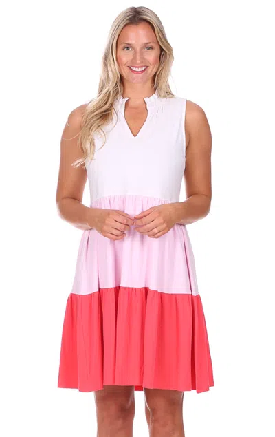 Duffield Lane Harriet Dress In Pink Colorblock