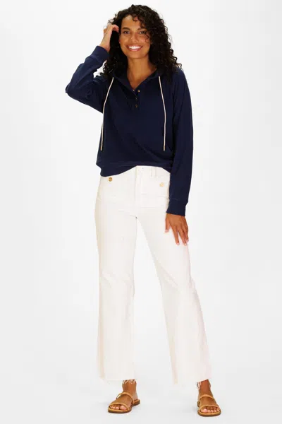 Duffield Lane Hastings Hoodie In Navy Supersoft