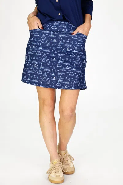 Duffield Lane Hattie Skort In Navy With White Toile