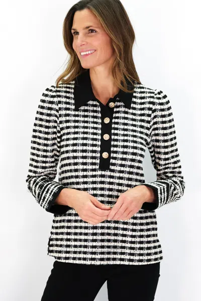 Duffield Lane Hudson Top In Tweed Sweater Knit