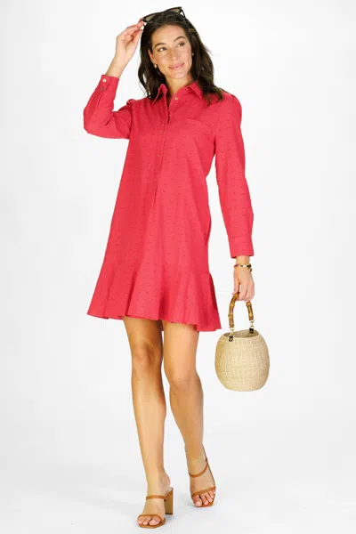 Duffield Lane Iris Dress In Teaberry Eyelet