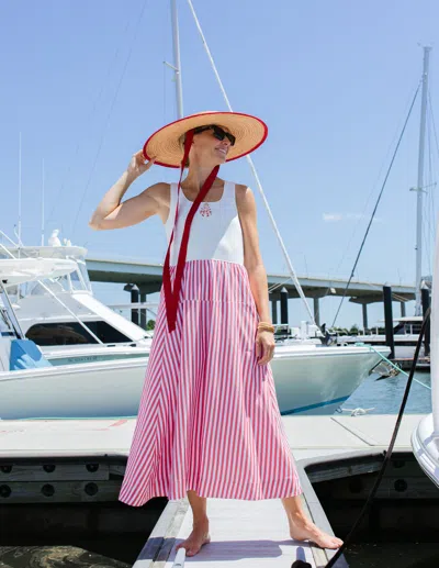 Duffield Lane Jada Dress In Red Stripe