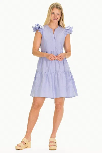 Duffield Lane Jamie Dress In Blue Oxford In Purple