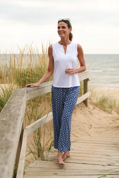 Duffield Lane Juno Pant In Navy Flags