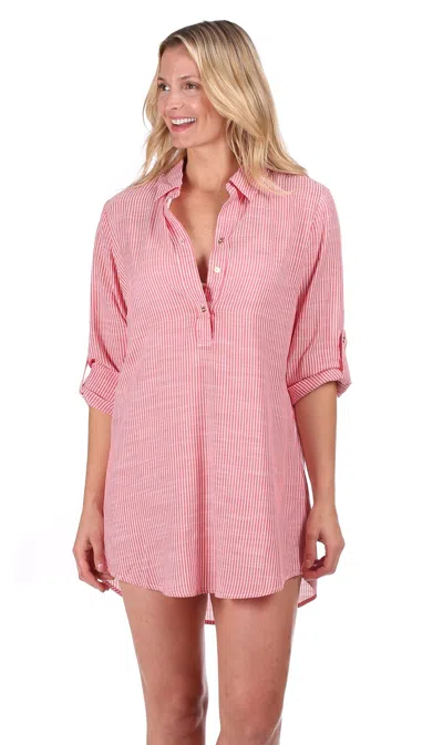 Duffield Lane Kaylee Coverup In Red Stripe