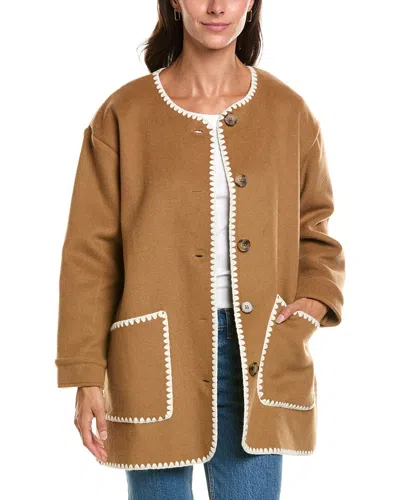 Duffield Lane Kenna Wool-blend J Coat In Brown