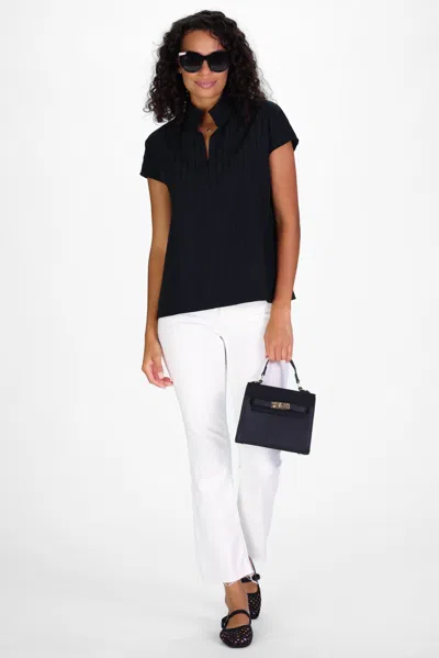 Duffield Lane Kensington Top In Black Shadow Stripe
