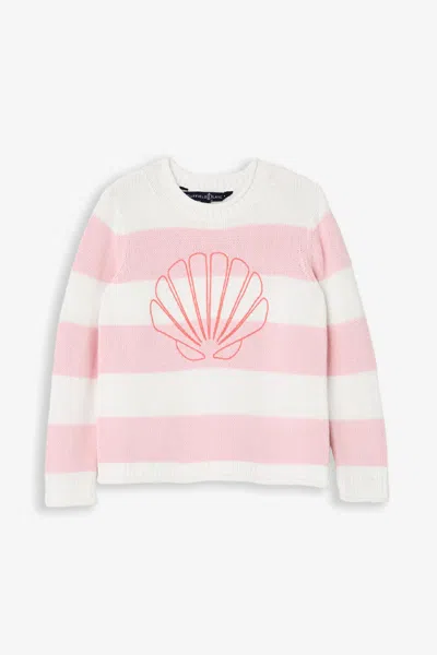 Duffield Lane Kids Shell Stripe Sweater In Multi