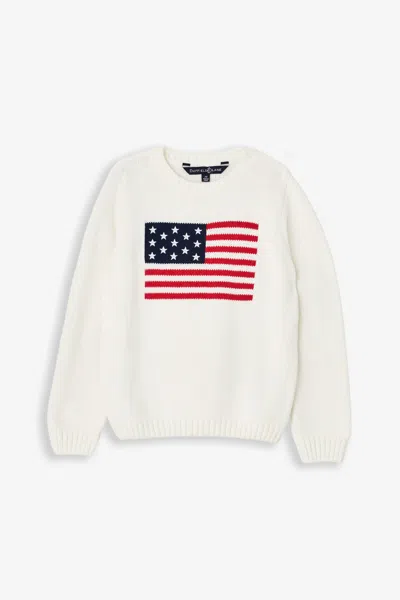 Duffield Lane Kids White Flag Sweater