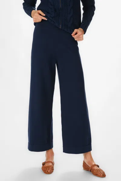 Duffield Lane Knit Pant In Blue