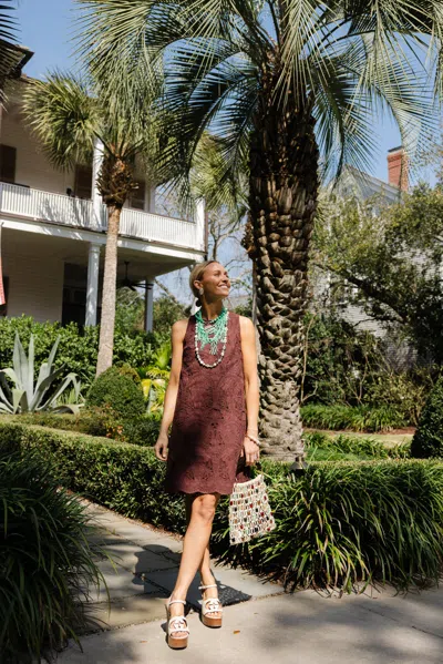 Duffield Lane Lace Caroline Dress In Palm Island Embroidered Lace