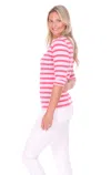 Duffield Lane Lake Tee In Paradise Stripe In Pink