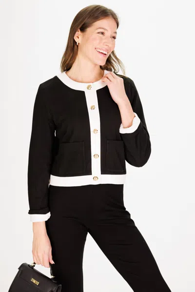 Duffield Lane Lalaine Lady Jacket In Black & Cream Supersoft