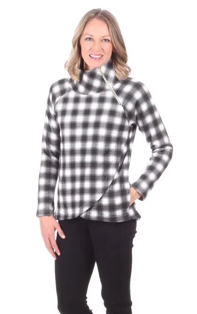 Duffield Lane Lexington Sweatshirt In Black & White Plaid