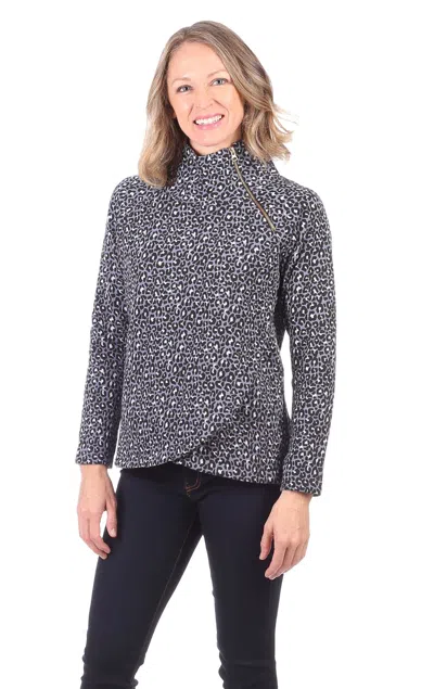 Duffield Lane Lexington Sweatshirt In Grey Leopard In Gray