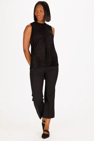 Duffield Lane Lilliana Top In Black Stretch Suede