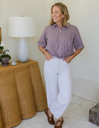 Duffield Lane Livvy Top In Brown Gingham