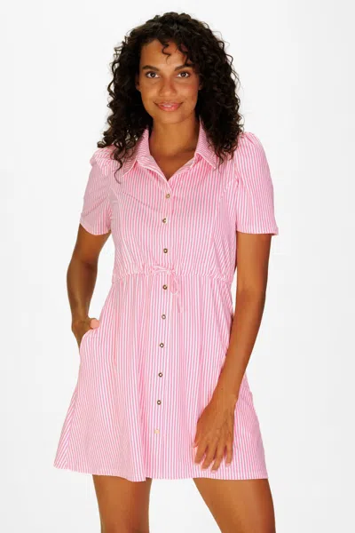 Duffield Lane London Dress & Short In Light Pink Seersucker