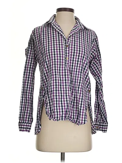 Pre-owned Duffield Lane Long Sleeve Blouse In Purple