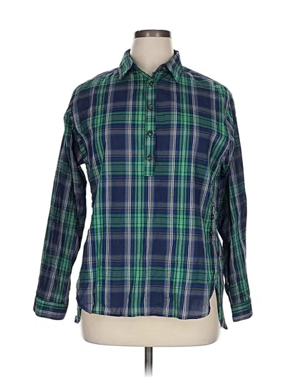 Pre-owned Duffield Lane Long Sleeve Button Down Shirt In Green