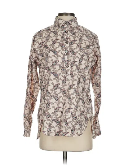 Pre-owned Duffield Lane Long Sleeve Button Down Shirt In White