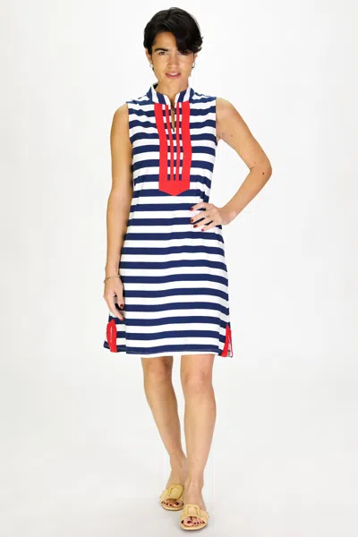 Duffield Lane Mackinac Dress In Royal Navy Stripe