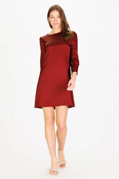 Duffield Lane Maren Dress In Pinot Silky Stretch Satin