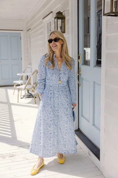 Duffield Lane Marianna Dress In Blue Floral