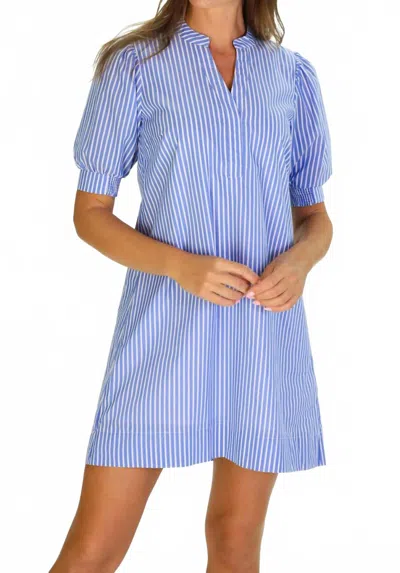 Duffield Lane Maven Dress In Sky Blue Stripe In Black